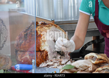 Sagra della Porchetta di Montefalco, ein Sommer essen und Wein event Stockfoto