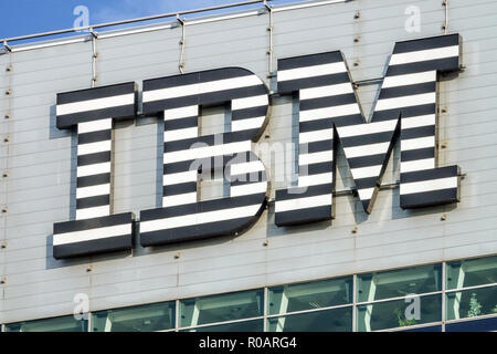 IBM-Logo, Zeichen, Bratislava, Slowakei, Europa Stockfoto