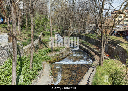 PETRICH, Bulgarien - April 6, 2018: Crazy Mary River auf der Durchreise von Petrich, Blagoevgrad, Bulgarien Stockfoto