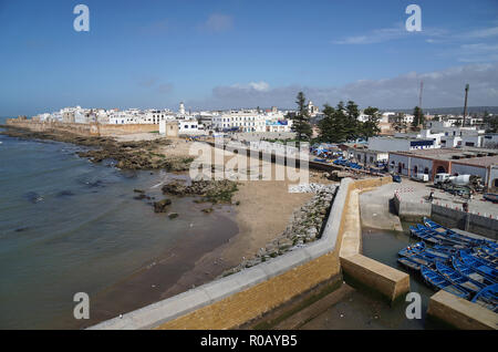 Blick auf Medina von Skala du Port, Essaouira, Marokko, Afrika Stockfoto