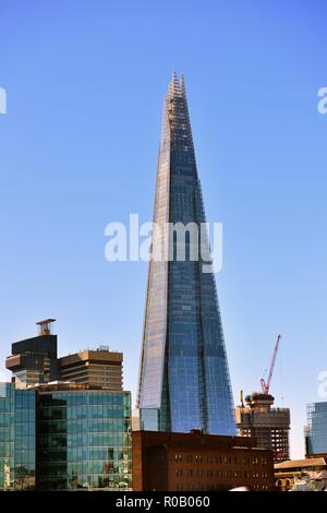 London, England, Vereinigtes Königreich. Der Shard, das höchste Gebäude in Großbritannien, mit 95 Etagen und Richtfest bei knapp über 1.000 Fuß. Stockfoto