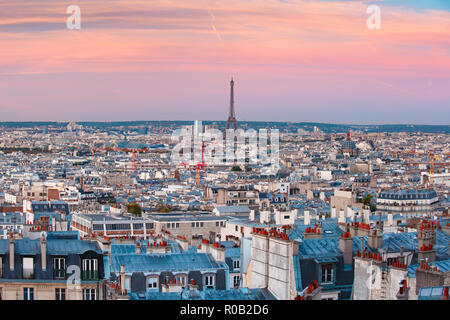 Sonnenaufgang in Paris, Frankreich Stockfoto