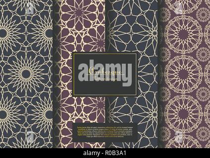 Arabesque Muster Hintergrund vektor design, inklusive Muster Swatch Stock Vektor