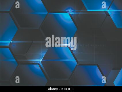 Technologische Metall hexagon Abstract background vektor design Stock Vektor