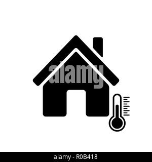 Haus temperatur Symbol. Haus und termometer Symbol Stock Vektor
