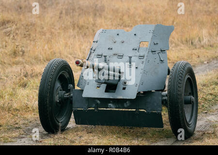 Deutsche Wehrmacht Pak-36 Kanone während des Zweiten Weltkriegs Stockfoto