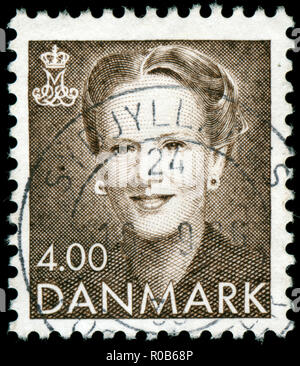 Poststempel Stempel aus der Dänemark in der Königin Margrethe II Serie 3 Stockfoto