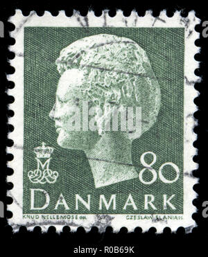 Poststempel Stempel aus der Dänemark in der Königin Margrethe II Serie 1 Stockfoto