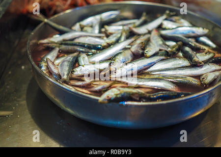 Frische Fische zum Verkauf in Palma de Mallorca. Stockfoto