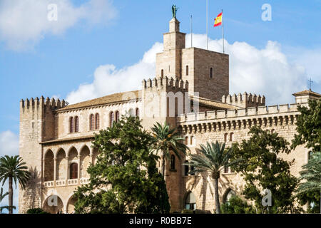 Königspalast von La Almudaina, Palma de Mallorca, Balearen Spanien Stockfoto