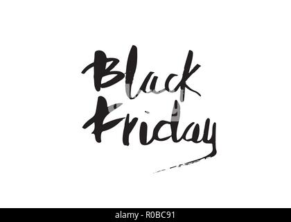 Schwarzer Freitag handschriftlichen Text. Beschriftung für Förderung auf weißem Hintergrund. Stock Vektor