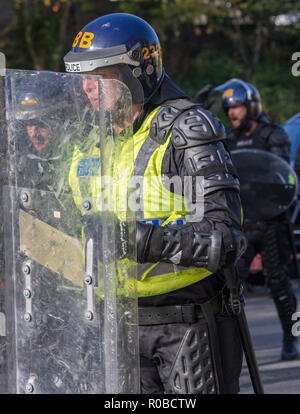 Eine Demonstration der Bereitschaftspolizei Taktiken zu einem Tag der offenen Tür der Polizei Stockfoto