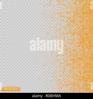 Halbtonmuster Vektor. Blau die Kreise in den Hintergrund Quadrate Stock Vektor