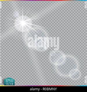Vektor transparent Sonnenlicht Spezialoptik Flare Lichteffekt. Stock Vektor