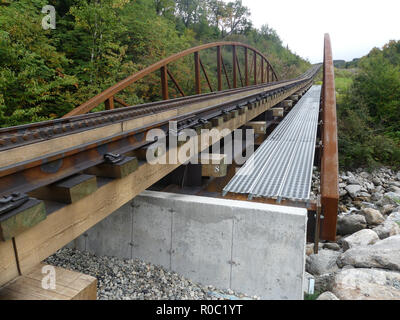 MOUNT WASHINGTON COG RAILWAY, New Hampshire, USA. Titel in der Nähe der Basisstation. Foto: Tony Gale Stockfoto