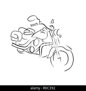 Scooter Skizze. Bike drucken. Vektor einfache Illustration. Stock Vektor