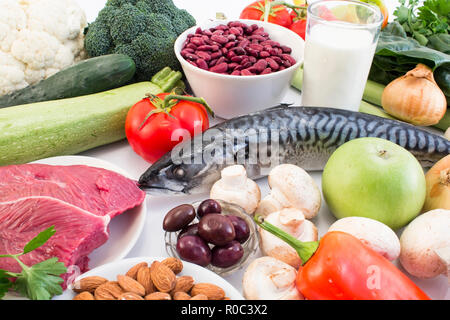 Gesunde Ernährung empfohlen für Diabetes und Bluthochdruck. Stockfoto