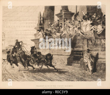 Wagenrennen im Circus Maximus, Gravur von der ursprünglichen Gemälde von A.Wagner, Platte 2 Stockfoto