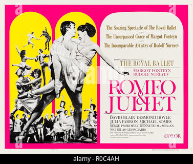 Romeo und Julia (1966) von Paul Czinner Regie und Hauptdarsteller Margot Fonteyn, Rudolf Nureyev und David Blair. Aufzeichnung von einem Ballett Adaption von Shakespeares mit der Musik von Serge Prokofieff 1966 im Royal Opera House in London gedreht. Stockfoto