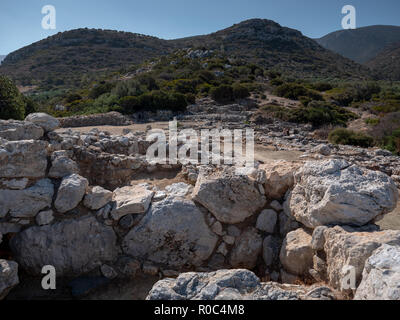 Antike Überreste des Dorian Stadt - Zustand bei Lato, NE Kreta Stockfoto