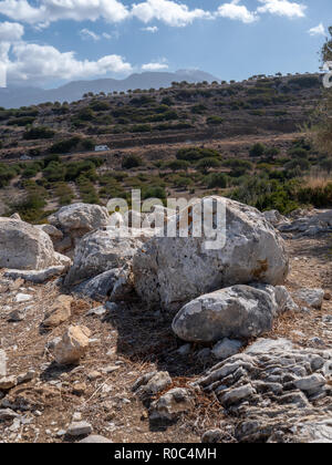 Antike Überreste des Dorian Stadt - Zustand bei Lato, NE Kreta Stockfoto