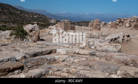 Antike Überreste des Dorian Stadt - Zustand bei Lato, NE Kreta Stockfoto