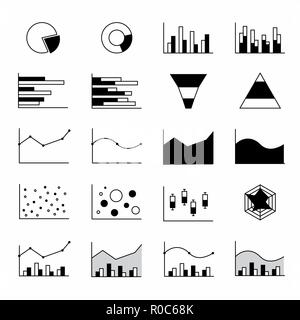 Abbildung: eine Reihe von verschiedenen Diagramm Typen Stock Vektor
