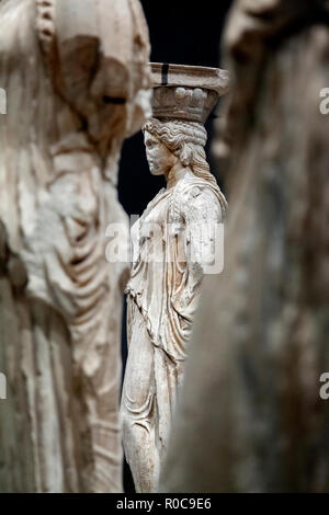 Karyatiden in Athen Stockfoto