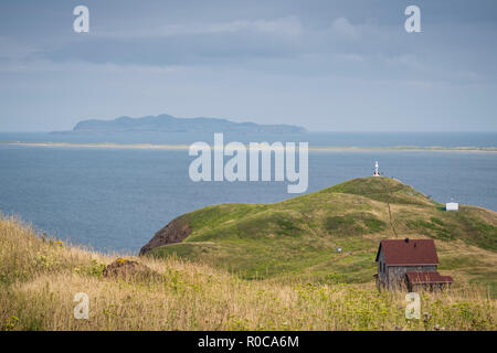 Blick auf den Eintrag Insel von Havre Aubert im Magdalen Islands, Quebec, Kanada. Stockfoto