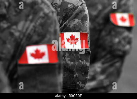 Kanada Flaggen auf Soldaten arm. Kanadische Truppen Stockfoto
