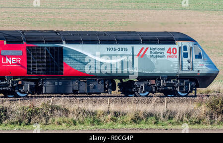 125 HST-Zug auf der East Coast Mainline. Stockfoto