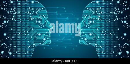 Big Data face-to-face online Marketing Konzept. Stock Vektor