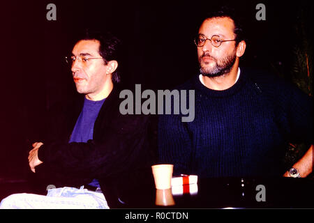 Archive 80 n: französischer Schauspieler Richard Berry und Jean Reno, Villeurbanne, Frankreich Stockfoto