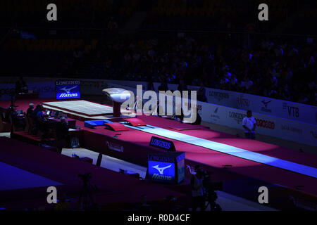 Doha, Katar. 3. November, 2018. Allgemeine Ansicht, 3. November 2018 - Turnen: Die 2018 Gymnastics World's Meisterschaften Männer Vault an Aspire Dome in Doha, Katar. Credit: MATSUO. K/LBA SPORT/Alamy leben Nachrichten Stockfoto