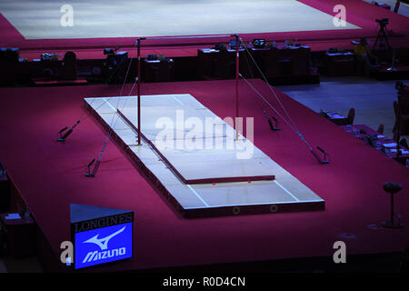 Doha, Katar. 3. November, 2018. Allgemeine Ansicht, 3. November 2018 - Turnen: Die 2018 Gymnastics World's Meisterschaften Männer horizontalen Balken an Aspire Dome in Doha, Katar. Credit: MATSUO. K/LBA SPORT/Alamy leben Nachrichten Stockfoto