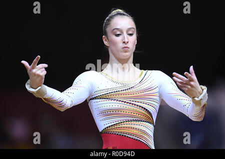 Doha, Katar. 03 Nov, 2018. Nina Derwael (BEL) am Schwebebalken. GES/Turnen/Gymnastik Weltmeisterschaften in Doha, Geraetfinale, 03.11.2018 - GES/Turnen/Gymnastik-WM: 03.11.2018 - | Verwendung der weltweiten Kredit: dpa/Alamy leben Nachrichten Stockfoto