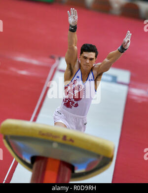 Doha, Katar. 3. November, 2018. Artur Dalaloyan Russlands konkurriert während vault Finale bei den 2018 Abb. Gymnastics World Championships in Doha, der Hauptstadt von Katar, November 3, 2018 der Männer. Credit: Nikku/Xinhua/Alamy leben Nachrichten Stockfoto