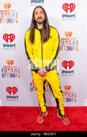 Miami, USA. 03 Nov, 2018. Steve Aoki geht den roten Teppich 2018 iHeartRadio Fiesta Latina in der American Airlines Arena in Miami am Samstag, den 3. November 2018 Credit: Das Foto Access/Alamy leben Nachrichten Stockfoto