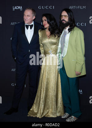 Los Angeles, USA. 3. November, 2018. Francois-Henri Pinault, Salma Hayek und Alessandro Michele nehmen an der 2018 LACMA Kunst Film Gala at LACMA am 3. November in Los Angeles, Kalifornien 2018. Credit: Foto Access/Alamy leben Nachrichten Stockfoto