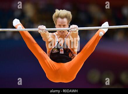 Doha, Katar. 3. November, 2018. Epke Zonderland konkurriert bei der horizontalen Bar Finale bei den 2018 Abb. Gymnastics World Championships in Doha, der Hauptstadt von Katar, November 3, 2018 der Männer. Credit: Nikku/Xinhua/Alamy leben Nachrichten Stockfoto