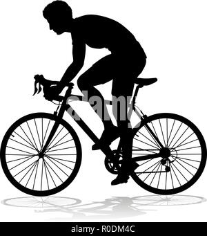 Bike Radfahrer Reiten Fahrrad Silhouette Stock Vektor