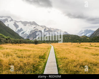 Mount Sefton, der Blick von Kea Point Track in Mt. Cook National Park. (South Island, Neuseeland) Stockfoto