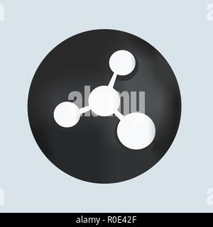 Wissenschaft molekulare Symbol in schwarze Taste Typ Vector Image sutabale Für jede Wissenschaft Projekt. Stock Vektor