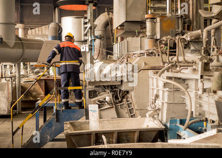 Die Aluminiumproduktion Stockfoto