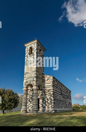 San Michele Kirche, 1280, Romanesque-Pisan Stil, in Murato, Nebbio Region, Departement Haute-Corse, Korsika, Frankreich Stockfoto