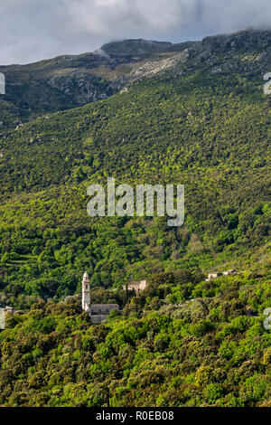 Chapelle St-Martin in Sisco, Cap Corse, Haute-Corse, Korsika, Frankreich Stockfoto