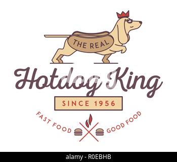 Hotdog König ist ein Vektor Illustration über Street Food Stock Vektor