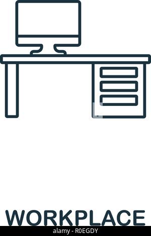 Arbeitsplatz Übersicht Symbol. Premium Design vom Projektmanagement icons Collection. Einfaches element Arbeitsplatz Symbol. Fertig in web design, Apps Stock Vektor
