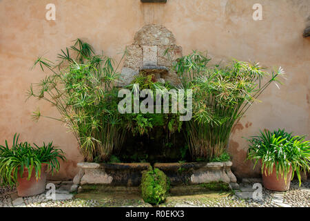 Brunnen im Garten von Alfabia Mallorca, Mallorca, Spanien Stockfoto