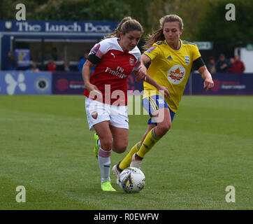 Borehamwood, Großbritannien. 4. Nov 2018. Danielle van de Donk von Arsenal während der Frauen Super League Spiel zwischen Arsenal und Birmingham City Frauen an Langeweile Holz, Langeweile Holz, England am 04. Nov 2018. Kredit Aktion Foto Sport Foto Credit: Action Sport / alamy Leben Nachrichten Stockfoto